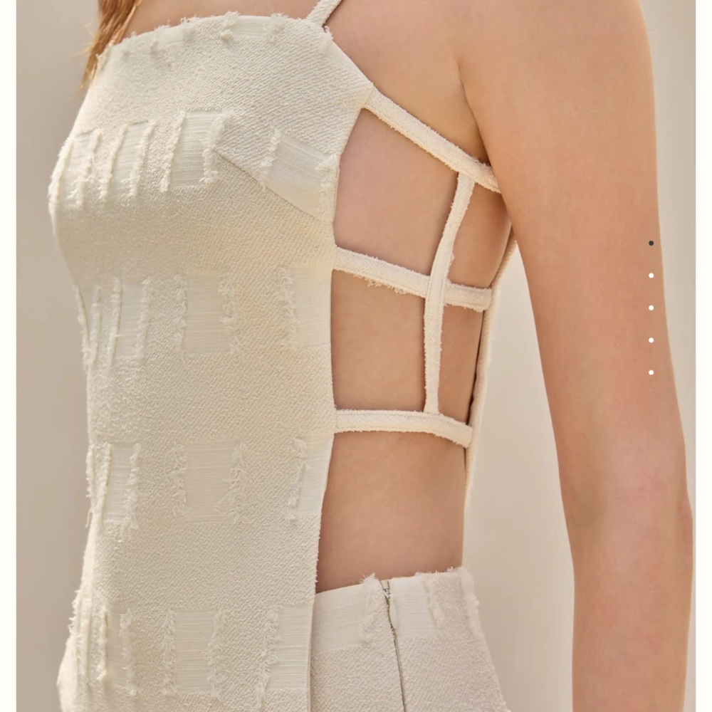 Cult Gaia Cream Textured Simone top